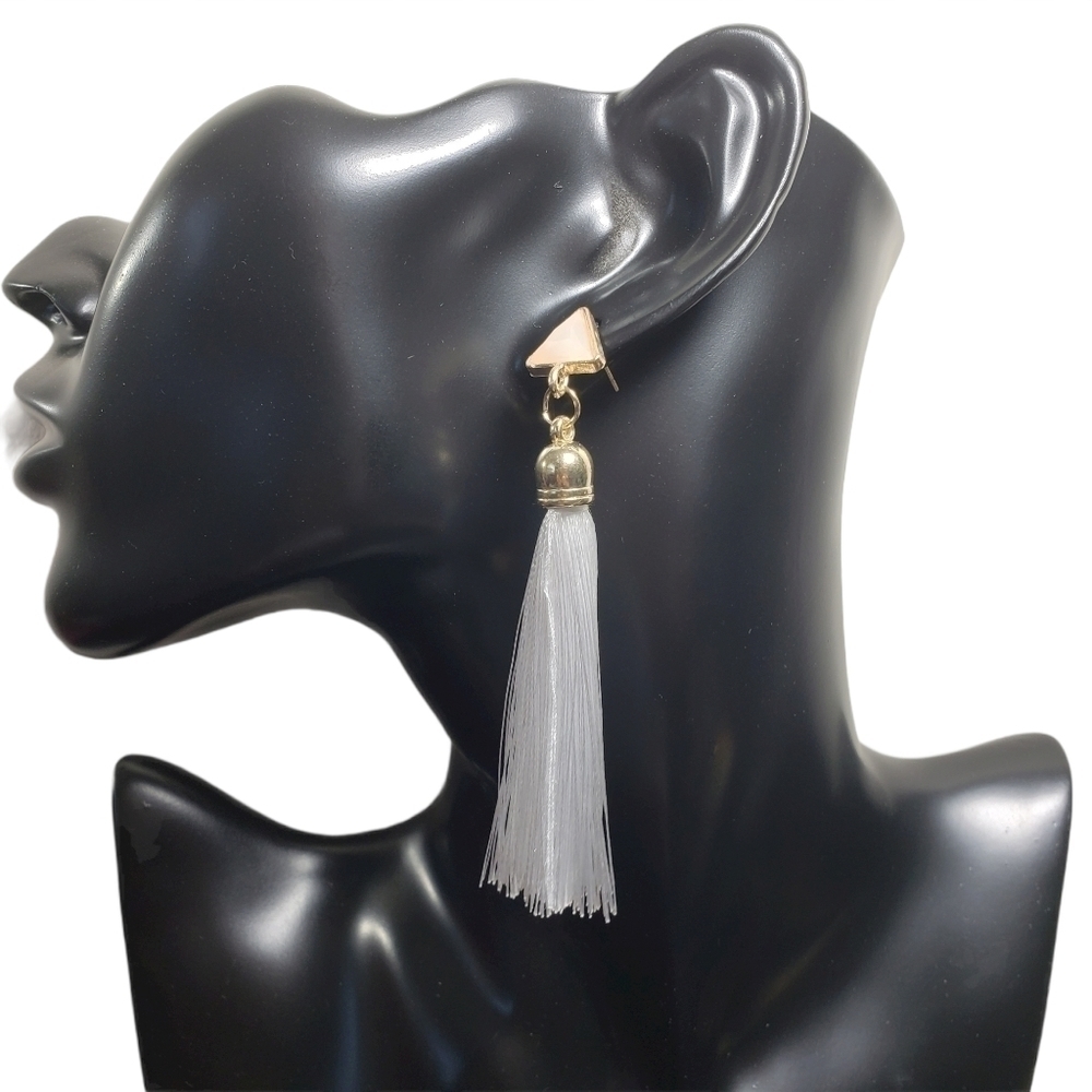 Fashion Jewelry White Tassel Bohemian Earrings